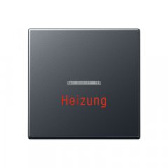 Taustiņs 1-viet, ar indikācijas logu, apkures slēdzim ar uzrakstu, termoplasts, Serie A, antracīts matēts