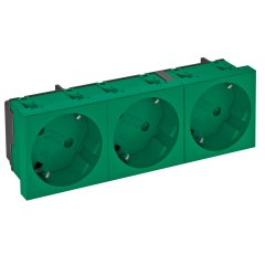 Kontaktligzda 3-viet.,33° slīpa kodēta, aizsargkontakts 250V, 10/16A, PC, piparmētru zaļa, 6029 STD-D3S MZGN3