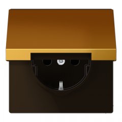 Kontaktligzda SCHUKO, 16 A 250 V ~, ar vāciņu, Metall  PVD-beschichtet, Serie LS, zelta krāsā