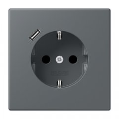 Kontaktligzda SCHUKO 16 A 250 V ~, USB pieslēgvieta 1 x Typ C, ar bērnu drošību, Serie LS, gris foncé 31