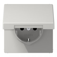 Kontaktligzda SCHUKO, 16 A 250 V ~, ar vāciņu, duroplasts, Serie LS, gaiši pelēks