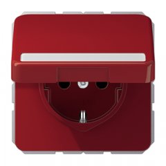 Kontaktligzda SCHUKO, 16 A 250 V ~, marķējams, ar bērnu drošību un vāciņu, termoplasts, Serie CD, sarkans