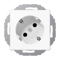 Kontaktligzda SCHUKO 45° leņķī leņķī, 16 A 250 V ~, ar bērnu drošību, duroplasts, Serie AS/A, balts