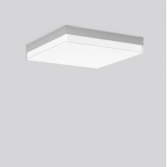 Gaismeklis FLAT SLIM square, 29...42 W, 2900...4500 lm, 830, 840, silver, DALI Ceiling and wall luminaires, L 430 B 430 H 67, Opal glass