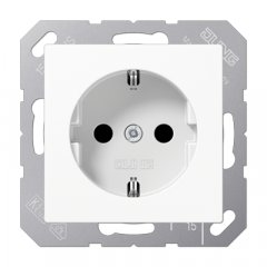 Kontaktligzda SCHUKO, 16 A 250 V ~, termoplasts, Serie AS/A, balts