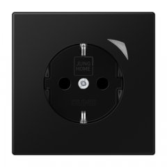 Kontaktligzda SCHUKO, 16 A 250 V ~, skrūvju spailes, ar indikātoru un bērnu drošību, termoplasts krāsots, Serie LS, grafītmelns matēts