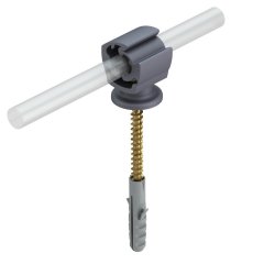 Kabeļu stiprinājums ar koka skrūvi 20mm, PA, pelēks 177 B-HD20