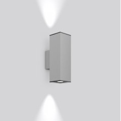 Gaismeklis TECHNO PRO, 13...28 W, 1350...2700 lm, 830, silver, DALI Wall luminaires, L 100 B 154 H 307, Transparent glass