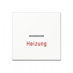 Taustiņs 1-viet, ar indikācijas logu, apkures slēdzim ar uzrakstu, termoplasts, Serie A, balts