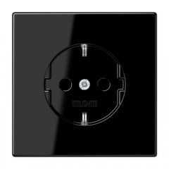 Kontaktligzda SCHUKO, 16 A 250 V ~, ar bērnu drošību, duroplasts, Serie LS, melns