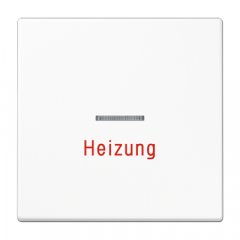 Taustiņs 1-viet, ar indikācijas logu, apkures slēdzim ar uzrakstu, duroplasts, Serie LS, balts