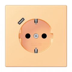 Kontaktligzda SCHUKO 16 A 250 V ~, USB pieslēgvieta 1 x Typ C, ar bērnu drošību, Serie LS, terre sienne claire 59