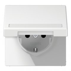 Kontaktligzda SCHUKO, 16 A 250 V ~, marķējams, ar bērnu drošību un vāciņu, termoplasts, Serie LS, balts