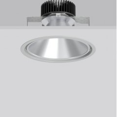 PASCALA round, 30 W, 2900 lm, 827-865, silver, DALI Recessed downlights, D 241 H 2 HEL 156, 54°