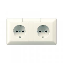 Kontaktligzda ar kabeļu kanālu-SCHUKO®, 16 A 250 V ~, marķējams, duroplasts, Serie AS, ziloņkaula