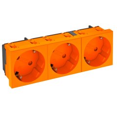 Kontaktligzda 3-viet.,33° slīpa kodēta, aizsargkontakts 250V, 10/16A, PC, dzidri oranžs, 2004 STD-D3S ROR3