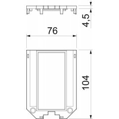 Adapterplate priekš UT3 un UT4, 2 Modul45 104x76x4, PA, grafīta melns, 9011 UT34 P2