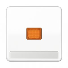 Taustiņs 1-viet, ar indikācijas logu, marķējams, duroplasts, Serie CD, balts