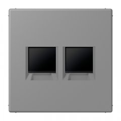 Virsma (ar fiksatoru) modulārai datu rozetei 2-vietīga, UMA-CAT6A, termoplasts lakots, Serie LS, gris 31