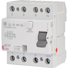 EFI6-P4 AC 40/0.03 Noplūdes strāvas automāts 4P 40A 30mA - 6kA