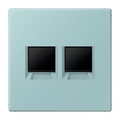 Virsma (ar fiksatoru) modulārai datu rozetei 2-vietīga, UMA-CAT6A, termoplasts lakots, Serie LS, céruléen clair