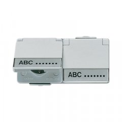 Kontaktligzda dubultā SCHUKO, 16 A 250 V ~, marķējams, ar vāciņu, horizontāla montāžā, IP 44, WG 600