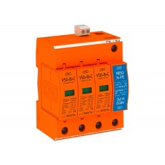 Kombinētais novadītājs V50 3-pol. + NPE ar signalkontaktu 280V V50-B+C 3+NPE+FS