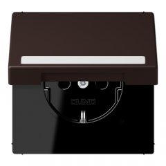 Kontaktligzda SCHUKO, 16 A 250 V ~, marķējams, ar bērnu drošību un vāciņu, termoplasts krāsots, Serie LS, terre d