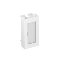 Noslēgts vāks 1/2 modulis ar vietu apzimejumam 45x22,5mm, PC, dzidri balts, 9010 ADP-BF RW0.5
