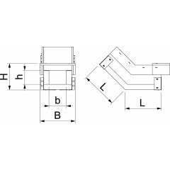 Vertikāls līkums uz augšu EI60 kanālam PLCS D060810 100x80, pelēks PLCS VR060810