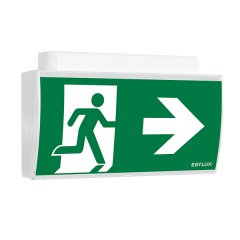 Emergency light with 3 h / 8 h emergency light duration, 234 m viewing distance (DIN/EN), wall mounting, LED, fail-safe contact, self-control feature