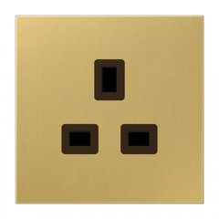 Kontaktligzda, 13 A 250 V ~, skrūvju spailes BS 1363-1, 4 mm2, ar bērnu drošību,  Serie LS, misiņš