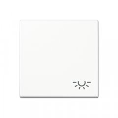 Taustiņs 1-viet, ar spuldzes simbolu, termoplasts, Serie A, balts