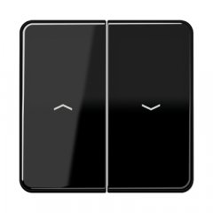 Taustiņs 2-viet žalūziju slēdzim, ar virzienrādītāju, duroplasts, Serie CD, melns