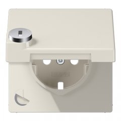 Centrālplate kontaktligzdai, ar vāku, ar drošības slēdzeni, duroplasts, Serie LS, ziloņkaula