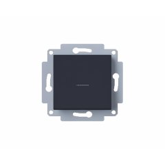 Pārslēdzis 1p. ar taustiņu ar indikāciju melns soft touch RIO