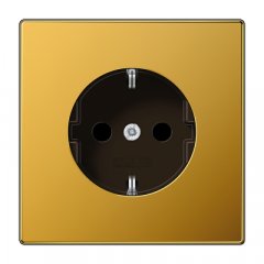Kontaktligzda SCHUKO, 16 A 250 V ~, ar bērnu drošību, metāls zelta krāsā, Serie LS,