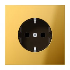 Kontaktligzda SCHUKO, 16 A 250 V ~, ar bērnu drošību, Metall  PVD-pārklājums, Serie LS, zelta krāsā