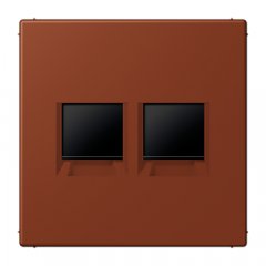 Virsma (ar fiksatoru) modulārai datu rozetei 2-vietīga, UMA-CAT6A, termoplasts lakots, Serie LS, terre sienne brûlée 59