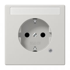 Kontaktligzda SCHUKO, 16 A 250 V ~, ar indikātoru, marķējams, ar bērnu drošību, duroplasts, gaiši pelēks