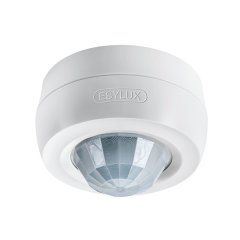 360° ceiling-mounted presence detector, surface-mounted, approx. range Ø 24 m, zero-cross switching, remotely controlled