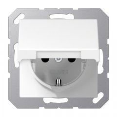 Kontaktligzda SCHUKO, 16 A 250 V ~, ar vāciņu, termoplasts, Serie A, balts
