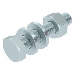 Sešstūra skrūve ar šeibu un uzgriezni M6x30, St, F