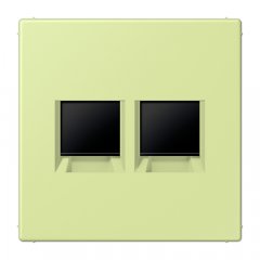 Virsma (ar fiksatoru) modulārai datu rozetei 2-vietīga, UMA-CAT6A, termoplasts lakots, Serie LS, vert jaune clair