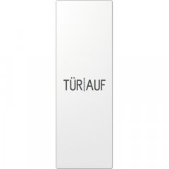 Taustiņs (70 x 212,4 mm), ar indikācijas logu, teksts Tür auf, senkrecht, Serie LS, balts (lackierter Edelstahl)