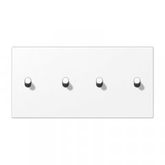 Virsma slēdžiem, 2-viet, 2 x 2 cilindrisks rotācijas slēdzis, horizontāli montējams, Serie LS 1912, sniegbalta matt (lackiertes Aluminium)