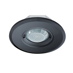 design presence detector, DALI, range approx. 8 meters in diameter, 1 channel, switching/dimming, with 2 HLK channels, ceiling/wall, round, black
