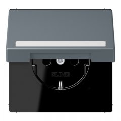 Kontaktligzda SCHUKO, 16 A 250 V ~, marķējams, ar bērnu drošību un vāciņu, termoplasts krāsots, Serie LS, gris 59
