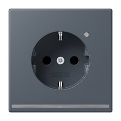 Kontaktligzda SCHUKO, 16 A 250 V ~, ar LED apgaismojumu, ar bērnu drošību, Serie LS, gris fonce 59