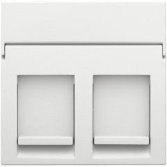 Central plate data 2x RJ, white coated